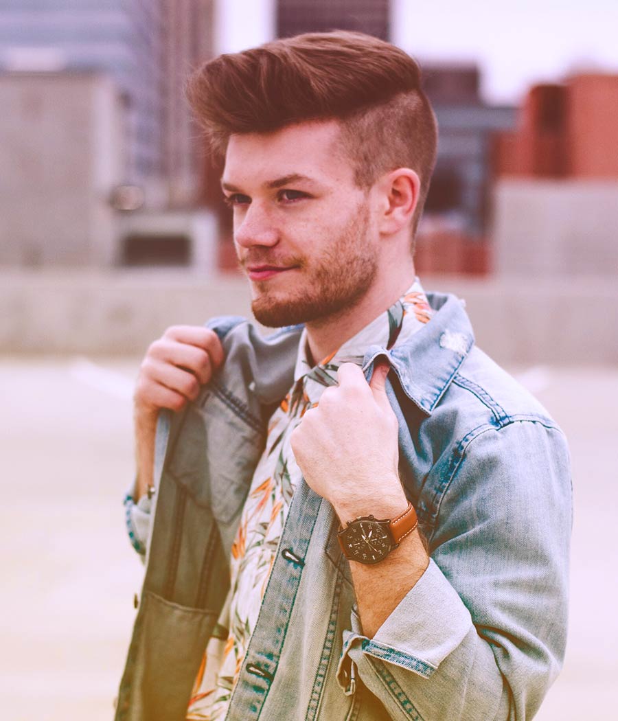 Man Fixing his Jacket